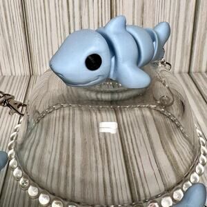 Baby Blue Shark Keychain 3D Printed Articulating Ocean Animal Keychain